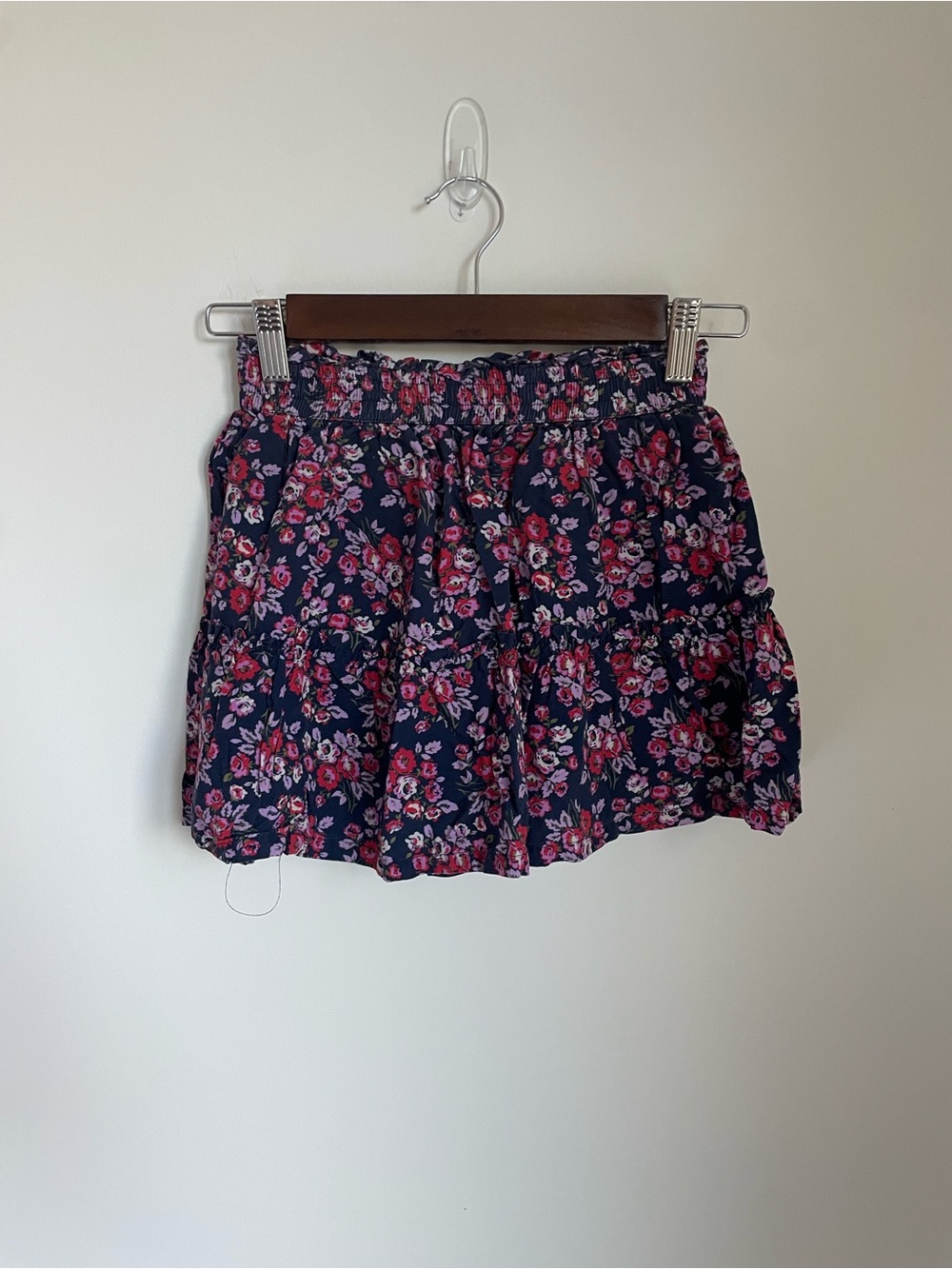 GAP Navy Mini Skirt with Pink Floral Print